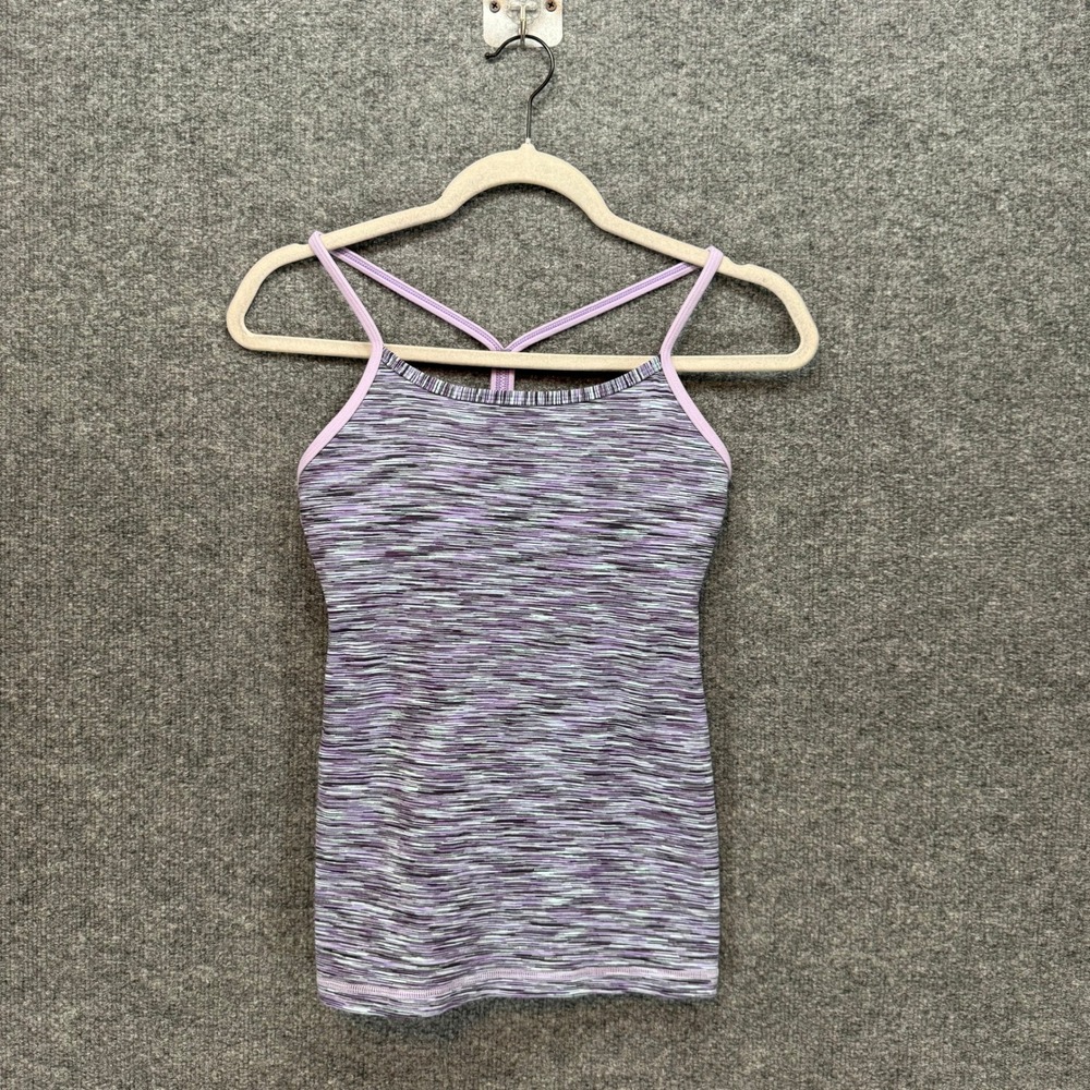 Lululemon Power Y Tank Top Women 4 Purple Space Dye Racerback Yoga Athletic Cami